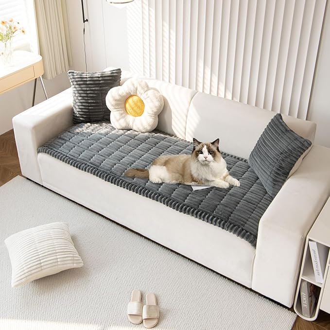 OTOB Dog Couch Covers for 3 Cushion Washable Non Slip Plush Pet Friendly Bed - Image 9