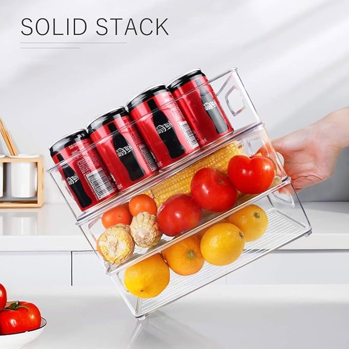 9 Pack Refrigerator Organizer Bins, 3 Sizes Clear Pantry Storage - Image 7
