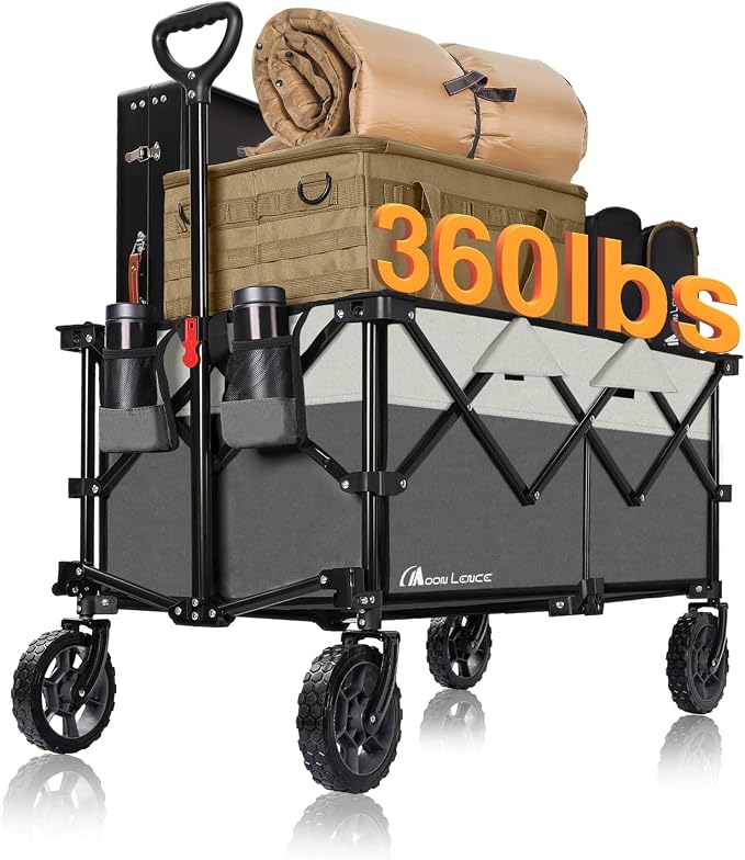 Moon Lence Collapsible Folding Wagon Cart Heavy Duty Folding Garden Portable by MoonLence