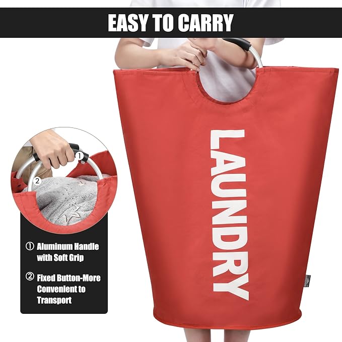 DOKEHOM 125L X-Large Collapsible Washing Laundry Basket Bag - Image 5