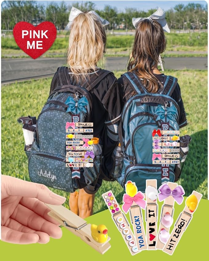 Cheer Pins for Backpack Cheer Stuff Kit 70 Clothes Pins - Image 6