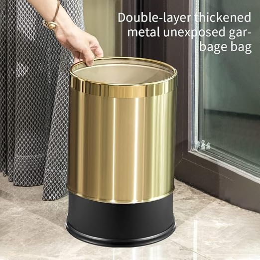 2.6Gallon/10L Brass Gold Bathroom Trash Can - Image 7
