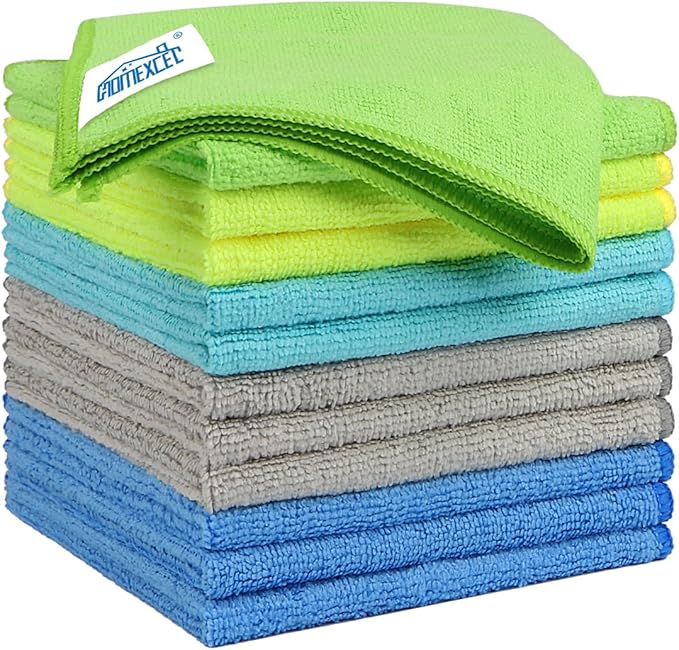HOMEXCEL Microfiber Cleaning Cloth 12 Pack, 12.5 x 12.5 Inch Microfiber Towels by HOMEXCEL