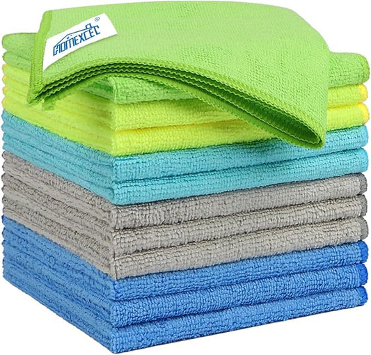 HOMEXCEL Microfiber Cleaning Cloth 12 Pack, 12.5 x 12.5 Inch Microfiber Towels by HOMEXCEL