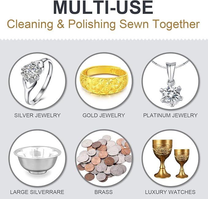 Jewelry Cleaning and Polishing Cloth, 100% Pure Cotton Silver Polishing Cloth - Image 5