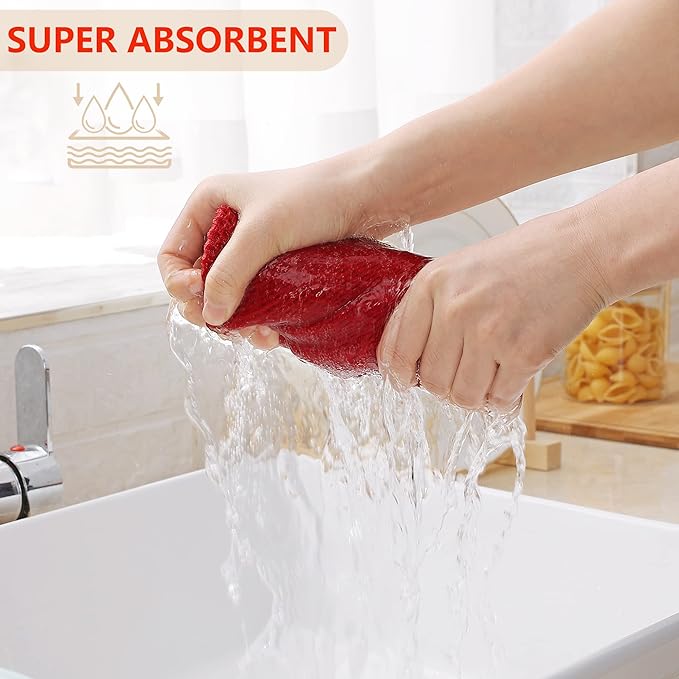 Homaxy 100% Cotton Waffle Weave Kitchen Dish Cloths, Ultra Soft Absorbent Quick - Image 3