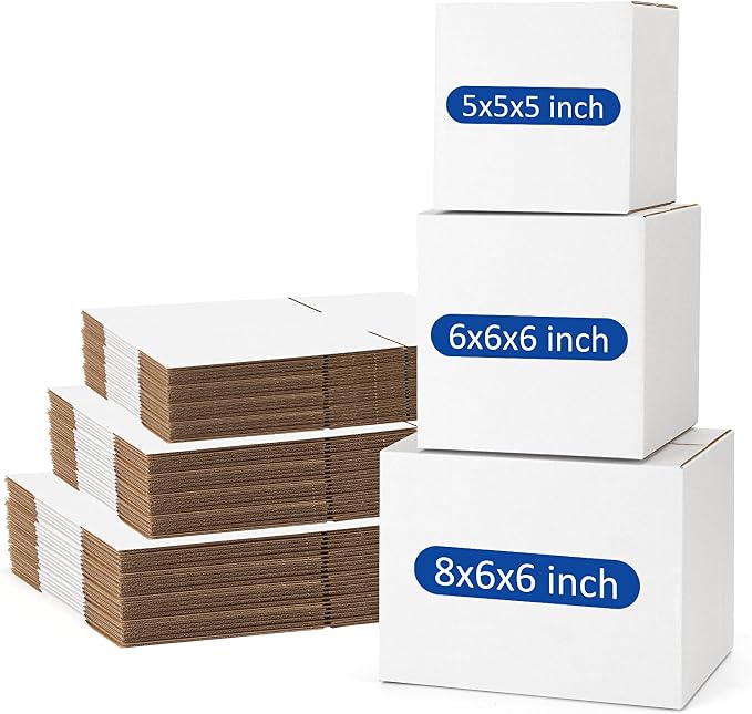 Assorted-Sizes-Shipping-Boxes-45-Pack: 5x5x5 & 6x6x6 & 8x6x6 by POEVER