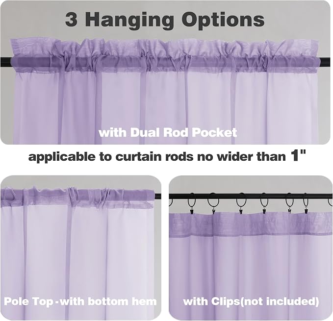 Chyhomenyc Sheer Lilac Valances - Image 6