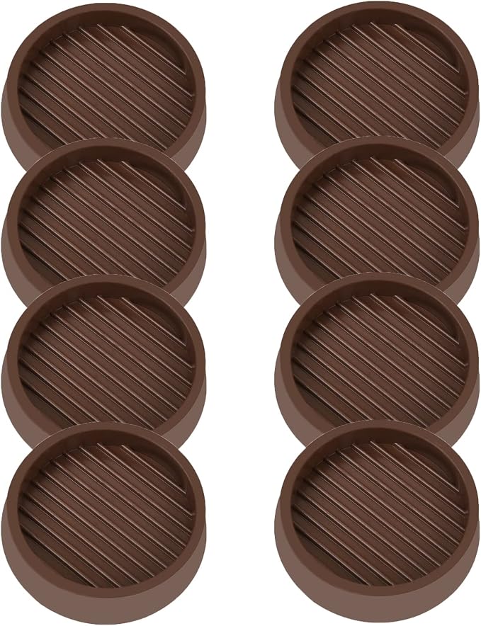 2X2 Round Rubber Caster Cups, Non Slip Furniture Pads, Anti-Slip Gripper by VOCOMO