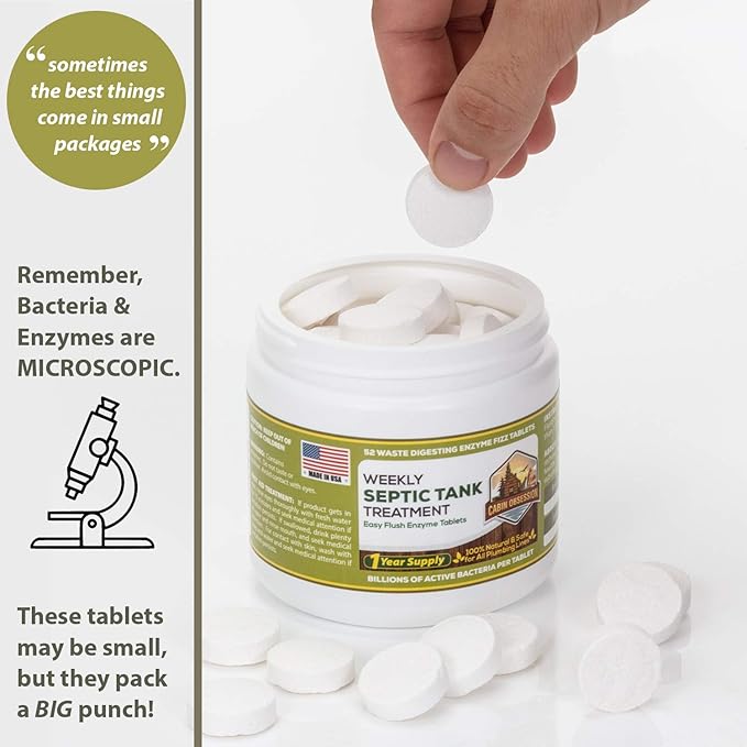 52 Weekly Septic Tank Treatment Fizz Tablets – Easy Flush Bio Toilet Tabs - Image 4
