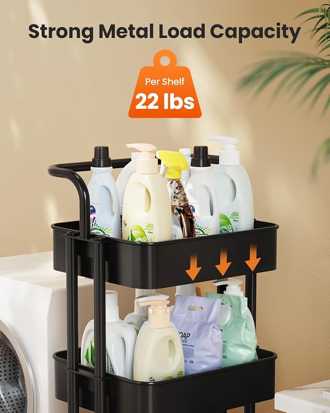 Pipishell 4 Tier Mesh Utility Cart, Rolling Metal Organization Cart - Image 5