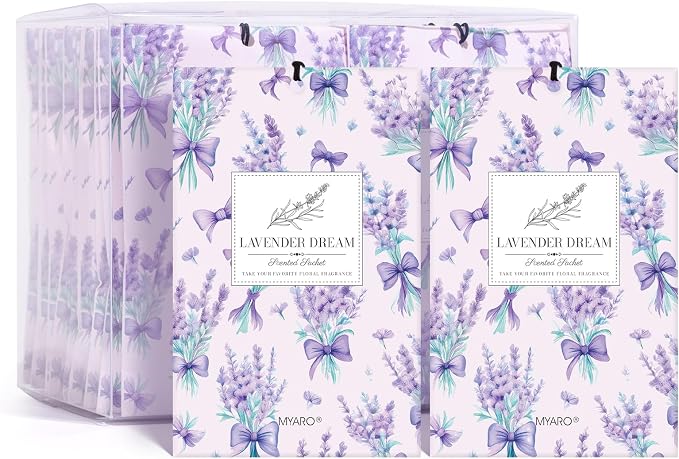 MYARO 20 Packs Fresh Lavender Sachets, Air Freshener by MYARO