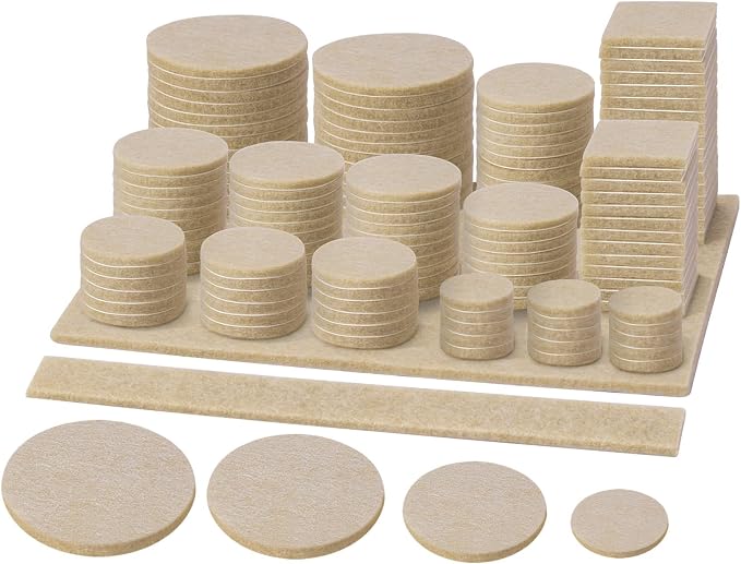 BALEINE 141PCS Felt Furniture Pads, Scratch-Reducing Floor Protectors by BALEINE