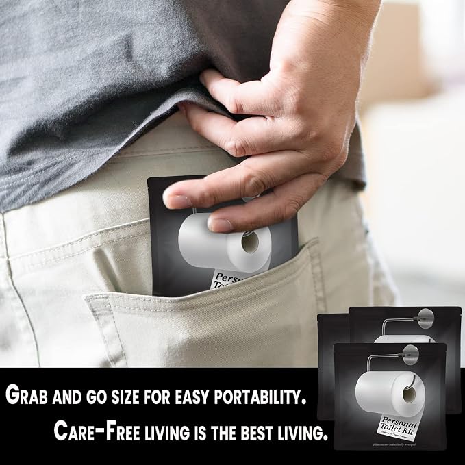 Personal Toilet Kit To Go – 10 Pack | Disposable Public Restroom Kit | - Image 6
