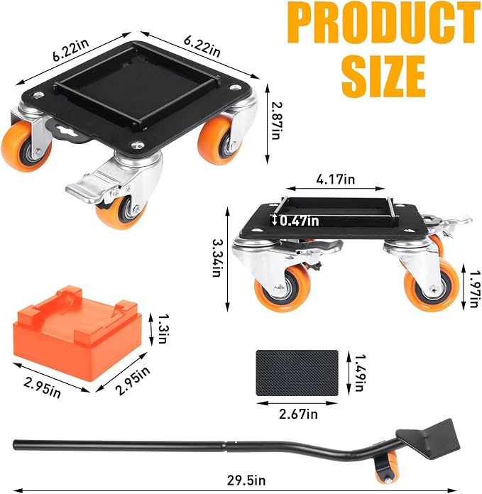 Furniture Movers with 4 Wheels, Heavy Duty Furniture Lift Mover Tool Set with - Image 3