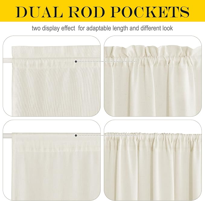 NICETOWN Door Window Curtain Panel, Farmhouse Elegant Solid French Door Curtain - Image 4