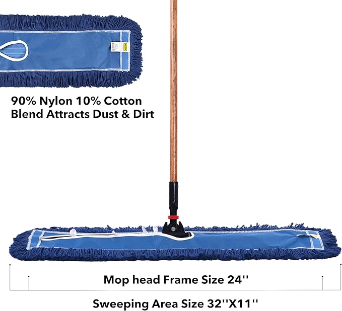 Matthew Cleaning 24'' Industrial Strength Cotton Dust Mop Refill Washable - Image 6