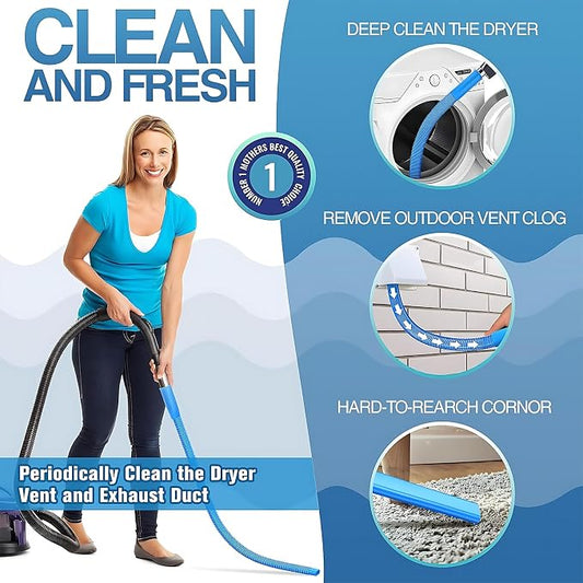Upgraded Dryer Vent Cleaner Kit: Universal Vacuum Hose Attachment - Image 2