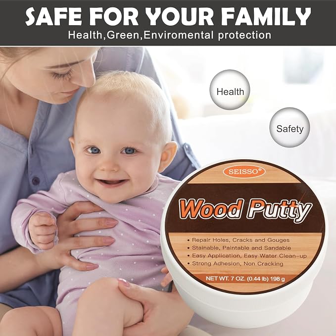 SEISSO Wood Putty, Wood Putty Outdoor Waterproof, Wood Repair Putty Stainable - Image 7