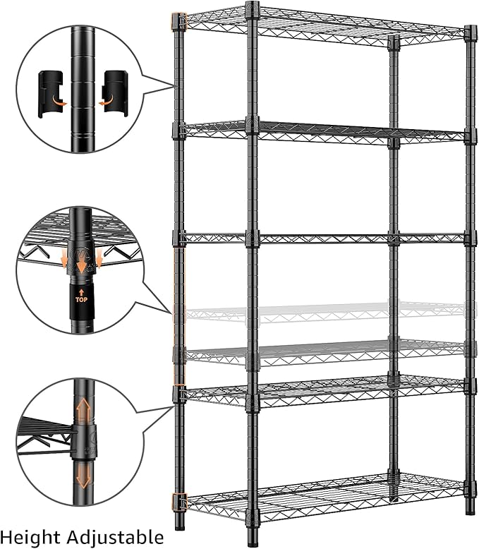 1250 lbs Storage Shelving Utility Shelving Unit 5-Tier Utility Shelving Unit - Image 5