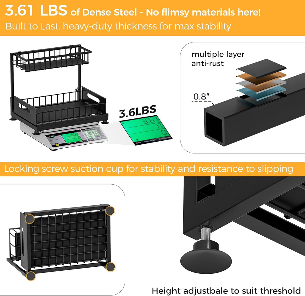 Saydear 2-Pack L-Shaped Under Sink Organizer, 2-Tier Pull-out Cabinet Rack