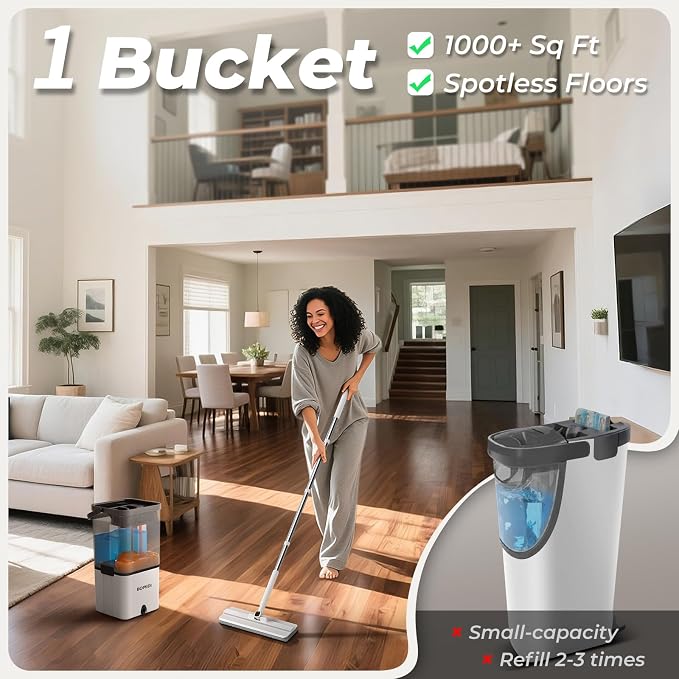 Mop and Bucket Set, Flat Microfiber Mops - Image 5