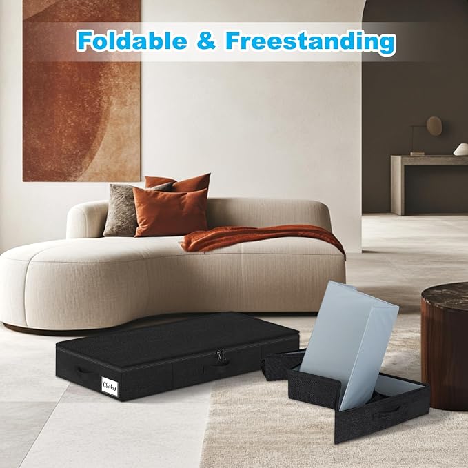 Under Bed Storage Container Bins 2 Pack, 4.5 Inch Slim Low Profile Underbed - Image 6