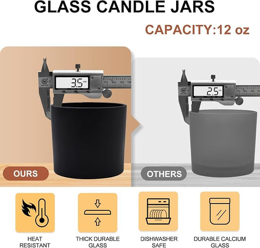 12 OZ Thick Candle Jars for Making Candles 12 Pcs, Empty Jars - Image 2