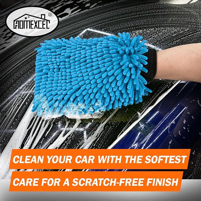 HOMEXCEL Car Wash Mitt, 2PK Chenille Microfiber Wash Mitt, Scratch-Free & - Image 2