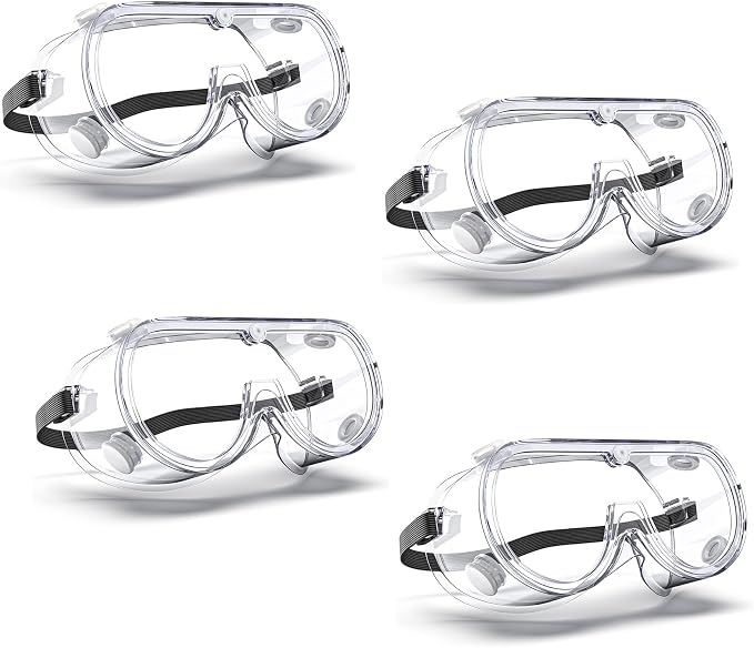 Anti-Fog Indirectly Vented Lab Safety Goggles Over Glasses by EinKau