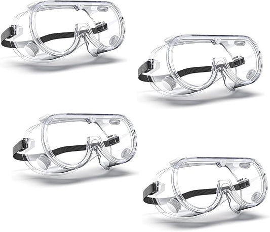 Anti-Fog Indirectly Vented Lab Safety Goggles Over Glasses by EinKau