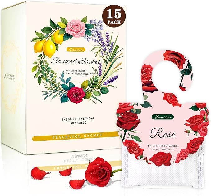 15 Packs Rose Scented Sachets Bag by Joanssore