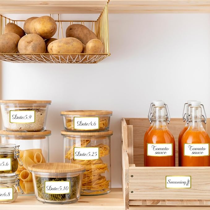 600 Golden Border Removable Freezer Labels Water Oil Resistant - Image 4