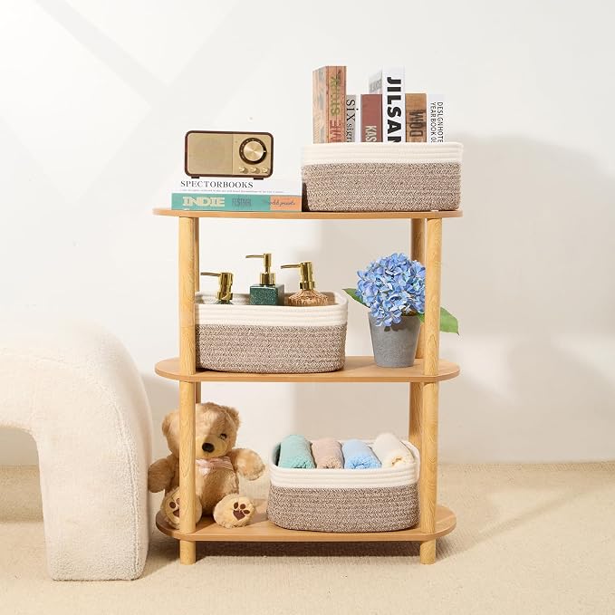 Small Storage Baskets for Organizing | Closet Organizer Bins | Shelf Toy Basket - Image 6
