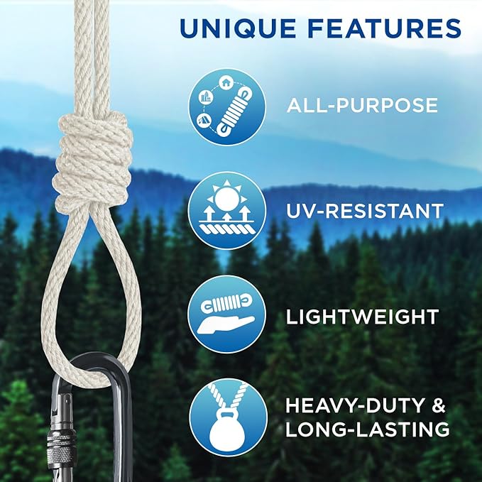 TECEUM 500lb Cotton Rope 3/16” – 50 FT | 100 FT– Strong All-Purpose Braided - Image 4