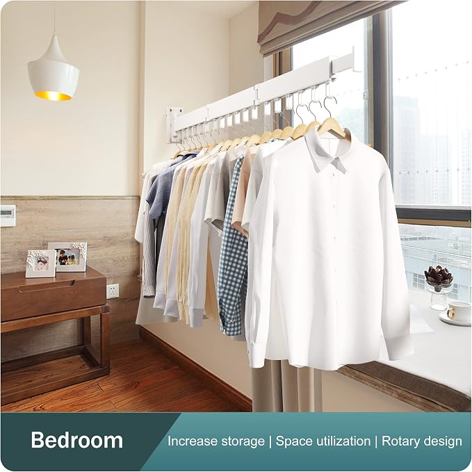 Clothes Drying Rack, Laundry Drying Rack, Clothes Rack Wall Mount, Wall Mounted - Image 9