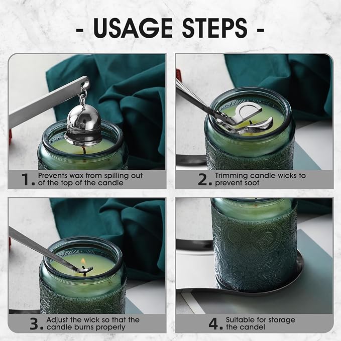 PATOISE 4 in 1 Candle Accessory Set, Candle Wick Trimmer Cutter, Candle Snuffer - Image 7