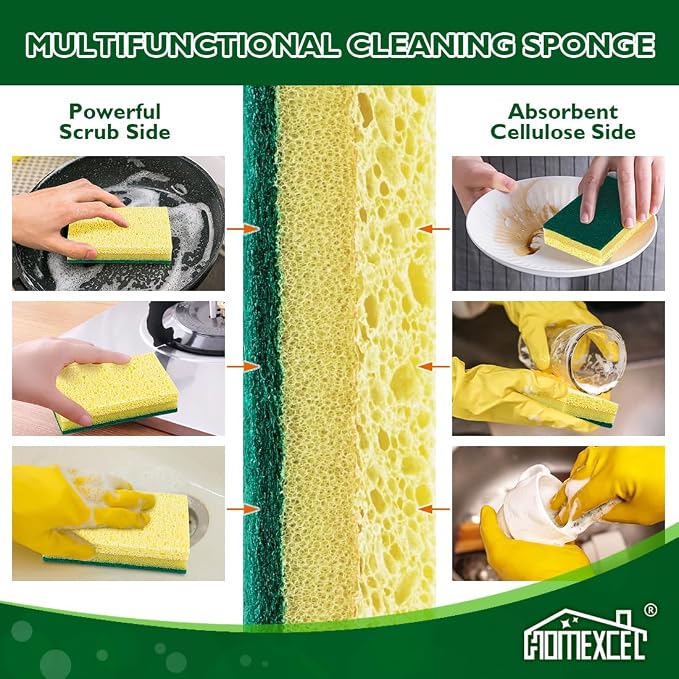 HOMEXCEL Sponges Kitchen 24pcs, Heavy Duty Sponges - Image 5