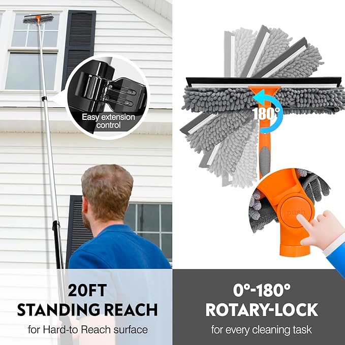 5-12ft Squeegee & 20Ft Reach Window Washer - Image 3