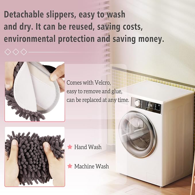 Cartoon Dog Mop Slippers Microfiber Clean Dusting Slippers Detachable Mopping - Image 6