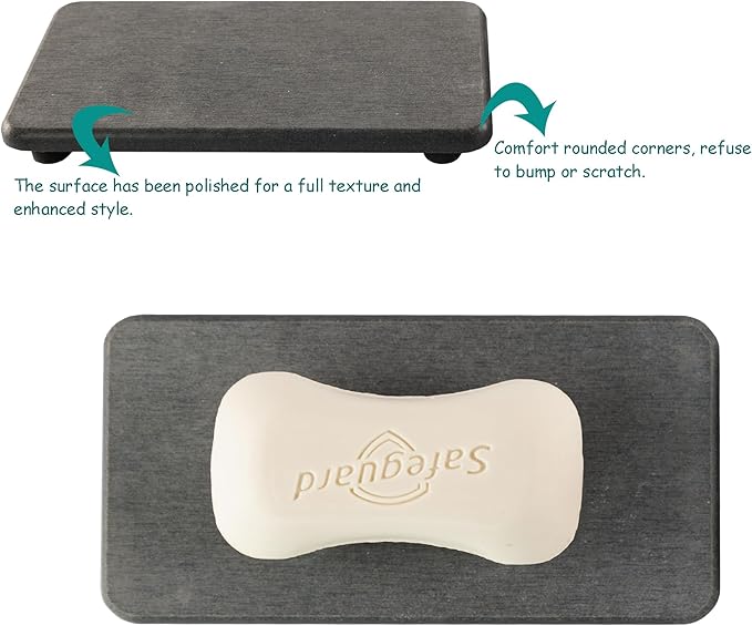 2 Pcs Water Absorbing Stone Trays, Kitchen/Bathroom Sink Soap Dish, Diatomite - Image 6