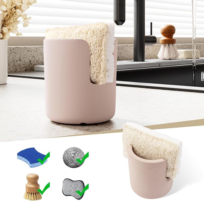 Stone Sponge Holder for Countertop Organizer, Quick Dry Diatomite Sponge Holder by SlowSLog