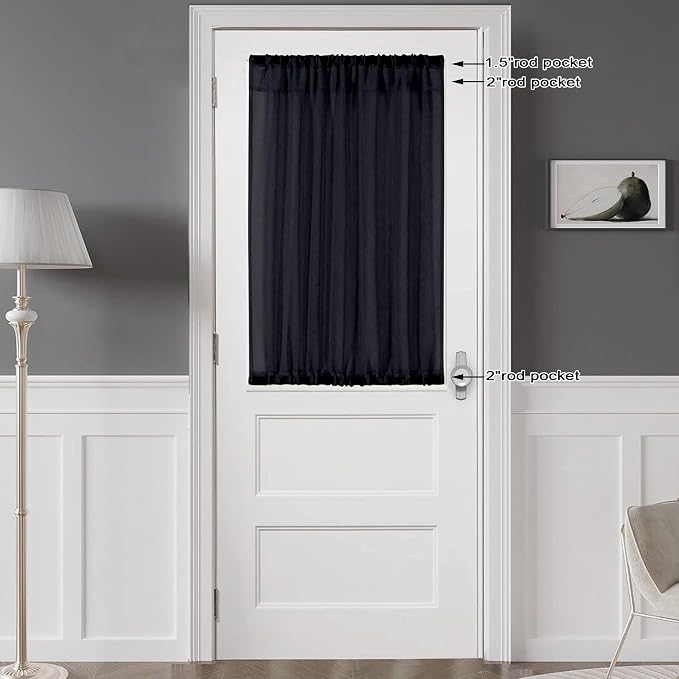 Chyhomenyc Sheer Curtains 36 Inch Length, Short Voile Sheer Window Curtians - Image 3