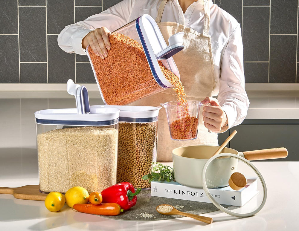 Felli Airtight Cereal Containers 3.3 Qt, Stackable BPA-Free Acrylic Cereal Di...