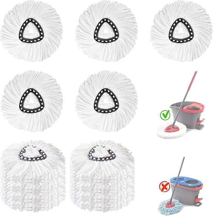 10 Pack Spin Mop Replacement Heads, 100% Microfiber Spin Mop Refill by V-chen