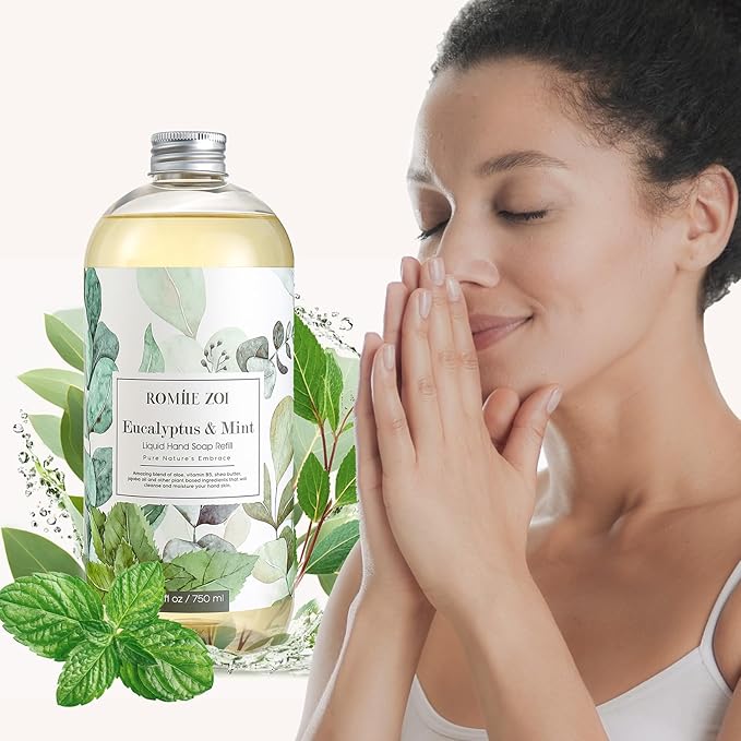 ROMIIE ZOI Eucalyptus & Mint Liquid Hand Soap Refill, Gentle & Moisturizing - Image 4