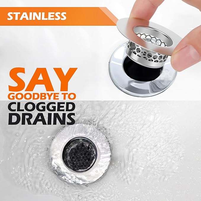 Bathroom Sink Strainer, Bathtub Lavatory Sink Drain Strainer Hair Catcher - Image 4