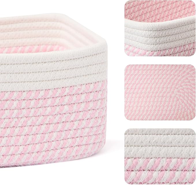 Small Storage Baskets for Organizing | Closet Organizer Bins | Shelf Toy Basket - Image 2