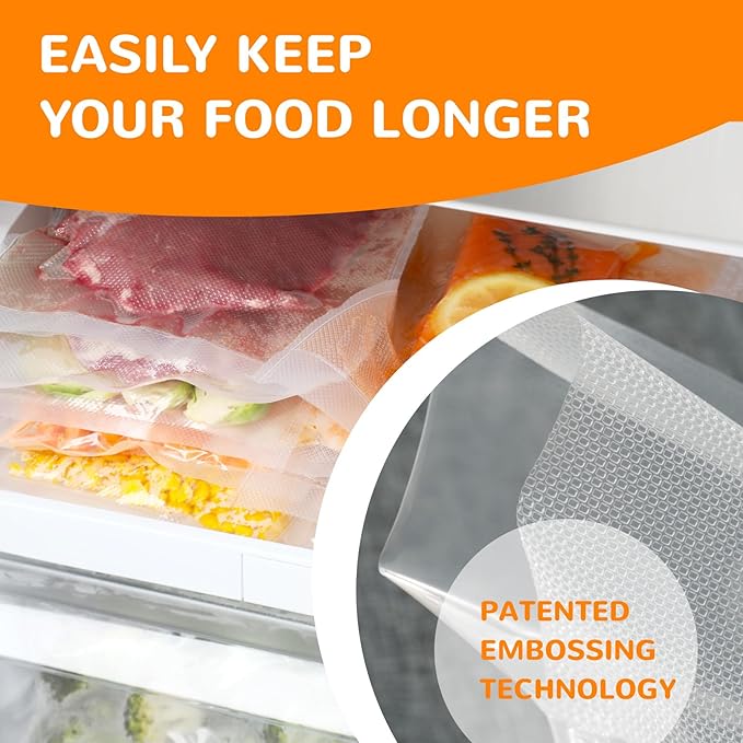 Multi-Size Sealing Solution Vacuum Sealer Bags & Rolls – 100x 6''x10'' - Image 6