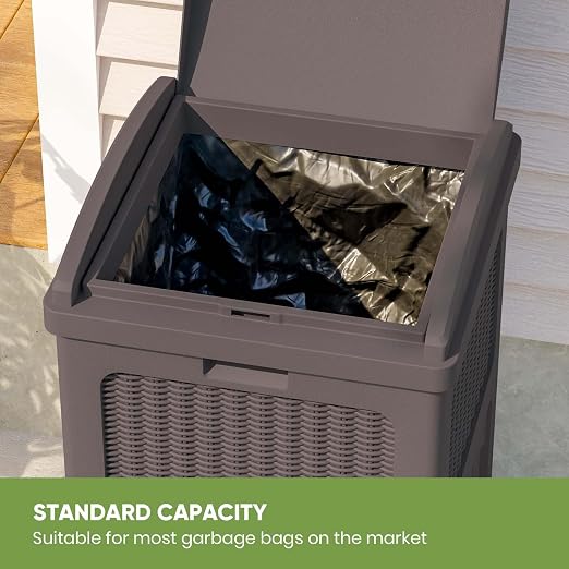 Patiowell 36 Gallon Outdoor Trash Can, Resin Outdoor Garbage Can - Image 5